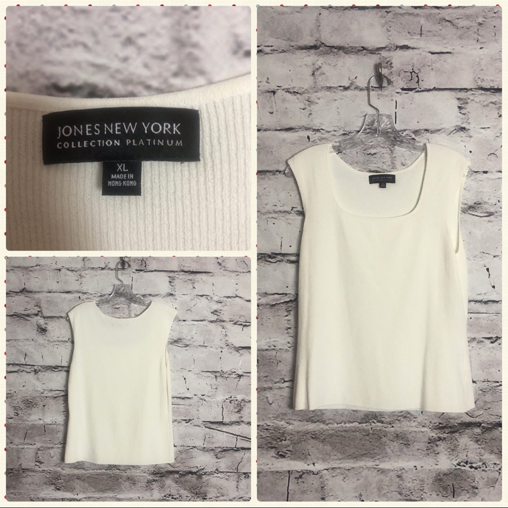 Jones New York White Tank Top.